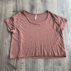 2/$15 Frenchi scoop neck crop top brown  small medium